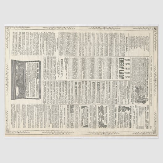 Pagina met Vintage-advertentie Tissuepapier (Voorkant)