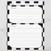 Pagina met zwart wit ingecheckt recept flyer (Achterkant)