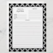 Pagina met zwarte Retro Star Recipe (Voorkant / Achterkant)