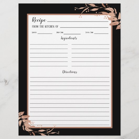 Pagina met zwarte Roos Gold Foliage Recipe Multoma (Voorkant)