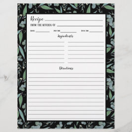 Pagina Multomap Chic Black Eucalyptus Pattern Reci