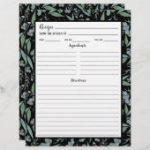 Pagina Multomap Chic Black Eucalyptus Pattern Reci (Voorkant / Achterkant)