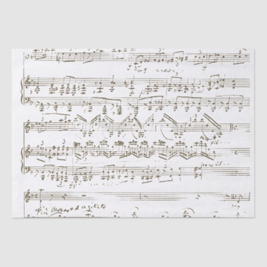  pagina Muziek handgeschreven Sepia Decoupage Tissuepapier (Voorkant)