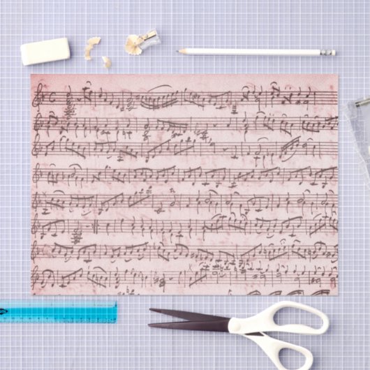  pagina Muziek Roos Roze loskoppeling Tissuepapier (Craft)