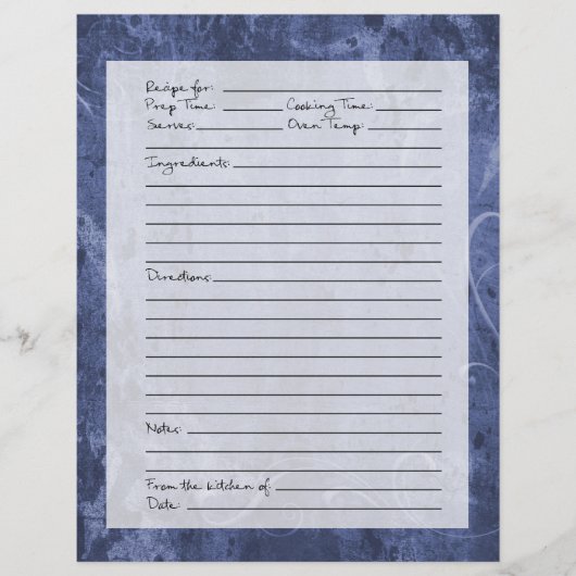 Pagina Ontvang - Donkerblauw patroon (Voorkant)