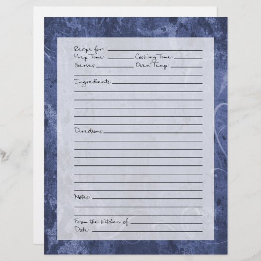 Pagina Ontvang - Donkerblauw patroon (Voorkant / Achterkant)