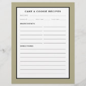Pagina Ontvangst | Cake & Cookie | Sage Black & Wh (Voorkant)