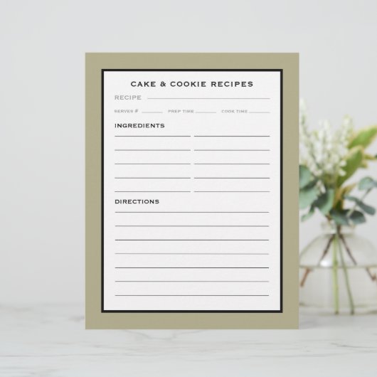 Pagina Ontvangst | Cake & Cookie | Sage Black & Wh (Staand voorkant)