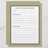Pagina Ontvangst | Cake & Cookie | Sage Black & Wh (Voorkant / Achterkant)