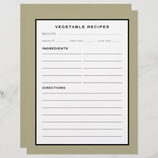 Pagina Ontvangst | Plantaardig | Eenvoudig zwart-w (Voorkant / Achterkant)