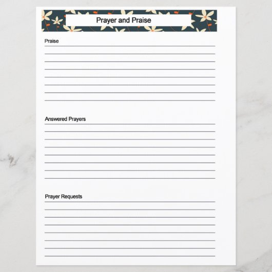 Pagina Prayer-aanvraag (Achterkant)