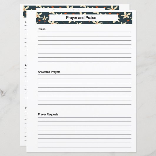 Pagina Prayer-aanvraag (Voorkant / Achterkant)