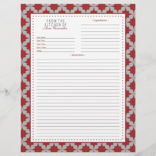 Pagina Rode Retro Star Recipe (Voorkant)