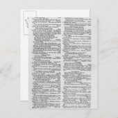 Pagina uit een woordenboek briefkaart (Voorkant / Achterkant)