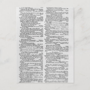 Pagina uit een woordenboek briefkaart
