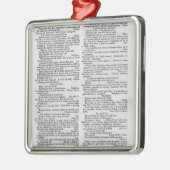 Pagina uit een woordenboek metalen ornament (Links)