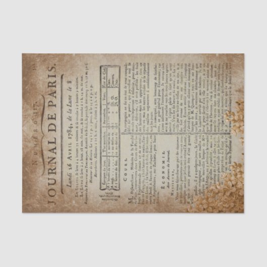  pagina uit Journal de Paris Tissuepapier (Voorkant)