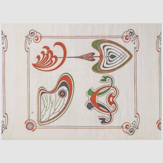 Pagina van Combinaisons Ornementales door Mucha Tissuepapier (Voorkant)