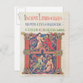 Pagina van de Bijbel van Winchester, c.1150-80 Briefkaart (Voorkant / Achterkant)