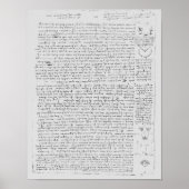 Pagina van de Codex Leicester, 1508-12 Poster (Voorkant)