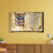 Pagina van een Haggadah Canvas Afdruk (Insitu (Woonkamer))