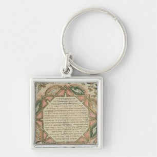 Pagina van een Hebreeuwse Bijbel waarin Sleutelhanger