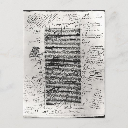 Pagina van een van Balzac's werken Briefkaart (Voorkant)