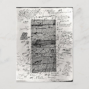 Pagina van een van Balzac's werken Briefkaart