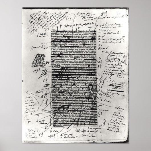 Pagina van een van Balzac's werken Poster (Voorkant)