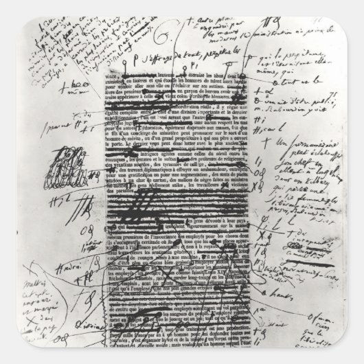 Pagina van een van Balzac's werken Vierkante Sticker (Voorkant)