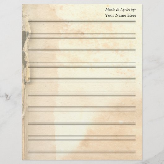  pagina van het Boek van de Kant Blank blad Muziek (Voorkant)