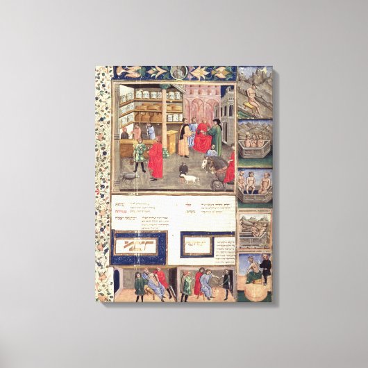 Pagina van het "Canon of Medicine" van Avicenna Canvas Afdruk (Voorkant)