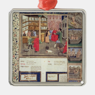 Pagina van het "Canon of Medicine" van Avicenna Metalen Ornament