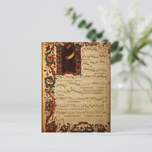 Pagina van Musical Notation met historiek Briefkaart (Staand voorkant)