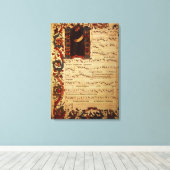 Pagina van Musical Notation met historiek Canvas Afdruk (Insitu (Houten vloer))