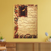 Pagina van Musical Notation met historiek Canvas Afdruk (Insitu (Woonkamer))