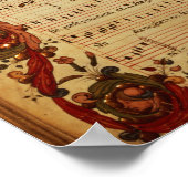 Pagina van Musical Notation met historiek Poster (Hoek)