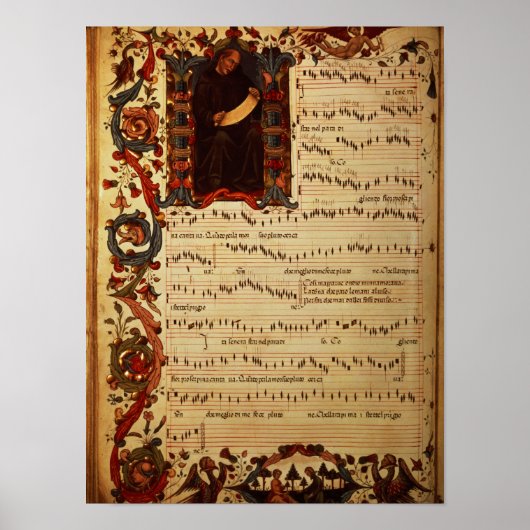 Pagina van Musical Notation met historiek Poster (Voorkant)