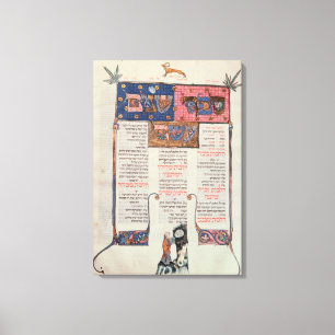 Pagina van tekst en illustratie canvas afdruk