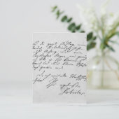 Pagina van tekst met zijn handtekening briefkaart (Staand voorkant)