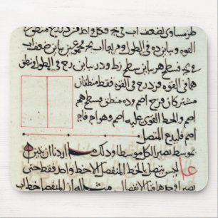 Pagina van tekst van een "Elementen", een boekgeom Muismat