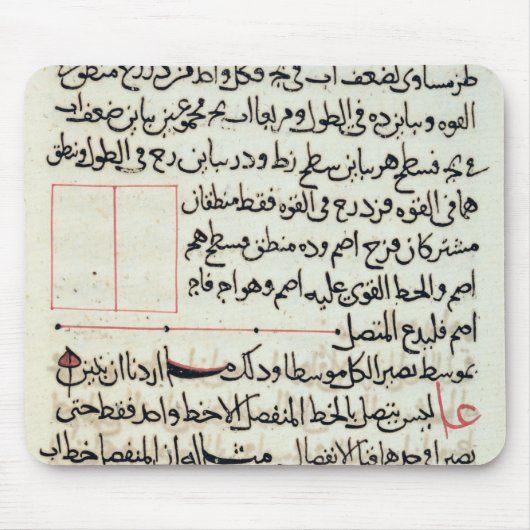 Pagina van tekst van een "Elementen", een boekgeom Muismat (Voorkant)