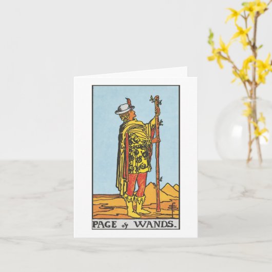 Pagina van toverstokken - Rider Waite Smith tarot Kaart (Gele Bloem)