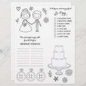 Pagina voor het kleuren van bruiloften en activite (Voorkant / Achterkant)