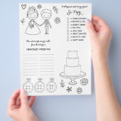 Pagina voor het kleuren van bruiloften en activite flyer (Hand)