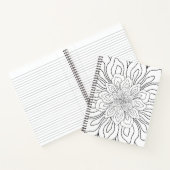 Pagina voor het kleuren van lijntekenbloemen notitieboek (Binnen)