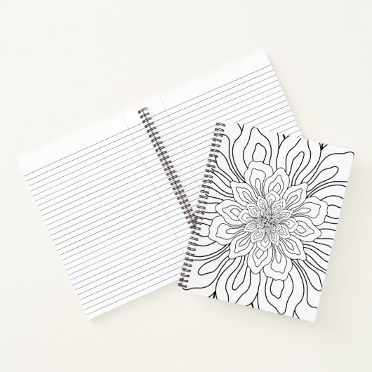 Pagina voor het kleuren van lijntekenbloemen notitieboek (Binnen)