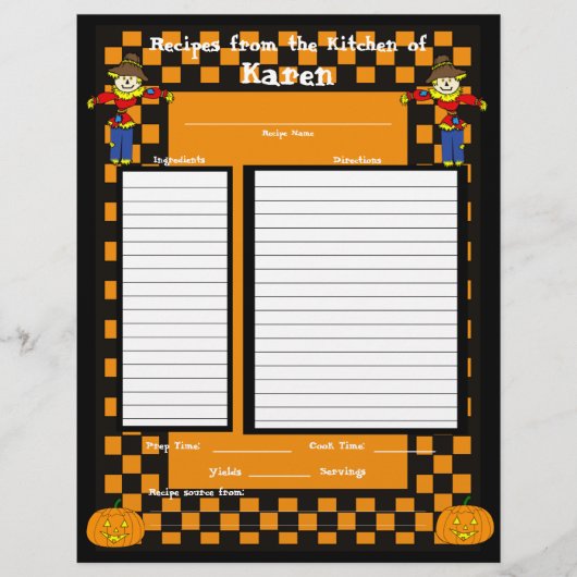 Pagina voor ontvangst van halloween screcrow (Voorkant)