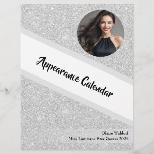 Paginaant Binder Kalender Zilveren Glitter Pagina'