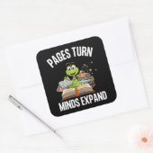 Pagina's Turn Minds Expand Bookworm Vierkante Sticker (Envelop)